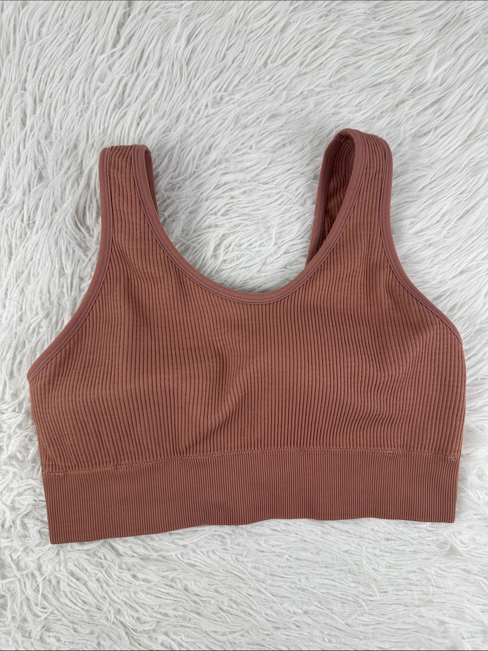 Aerie Real Good Pink Ribbed Sports Bra